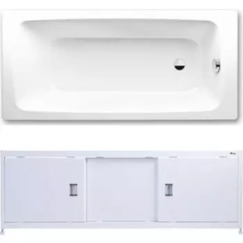 Ванна стальная Kaldewei Cayono 751 180x80 с экраном Emmy Монро и ножками