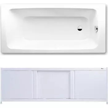 Ванна стальная Kaldewei Cayono 751 180x80 с экраном Emmy Бриз и ножками