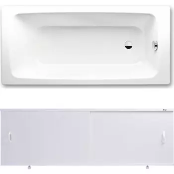 Ванна стальная Kaldewei Cayono 751 Easy-Clean 180x80 с экраном Emmy Эко и ножками