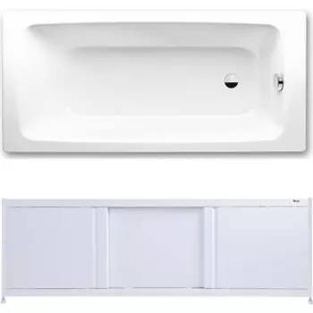 Ванна стальная Kaldewei Cayono 751 Easy-Clean 180x80 с экраном Emmy Бриз и ножками