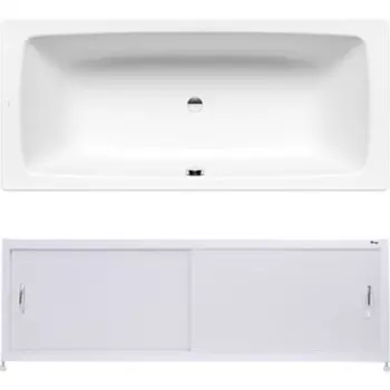 Ванна стальная Kaldewei Cayono Duo 724 170x75 с экраном Emmy Бланка и ножками