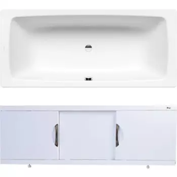 Ванна стальная Kaldewei Cayono Duo 724 170x75 с экраном Emmy Валенсия и ножками