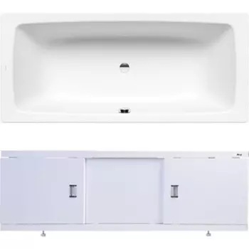 Ванна стальная Kaldewei Cayono Duo 724 Easy Clean 170x75 с экраном Emmy Виктория и ножками