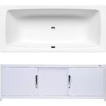 Ванна стальная Kaldewei Cayono Duo 724 170x75 с экраном Emmy Малибу и ножками