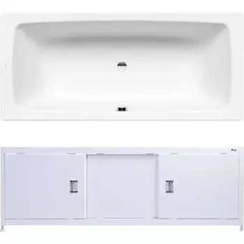 Ванна стальная Kaldewei Cayono Duo 724 Easy Clean 170x75 с экраном Emmy Монро и ножками