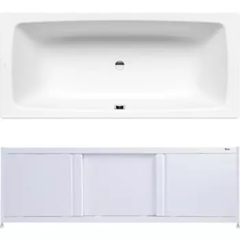 Ванна стальная Kaldewei Cayono Duo 724 Easy Clean 170x75 с экраном Emmy Бриз и ножками