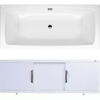 Ванна стальная Kaldewei Cayono Duo 725 180x80 с экраном Emmy Валенсия и ножками