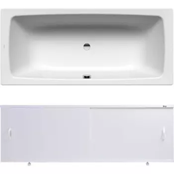 Ванна стальная Kaldewei Cayono Duo 725 Antislip, Easy Clean 180x80 с экраном Emmy Эко и ножками