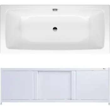 Ванна стальная Kaldewei Cayono Duo 725 180x80 с экраном Emmy Бриз и ножками