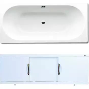 Ванна стальная Kaldewei Classic Duo 110 180х80 с экраном Emmy Валенсия и ножками