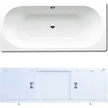 Ванна стальная Kaldewei Classic Duo 110 Easy-Clean 180х80 с экраном Emmy Виктория и ножками