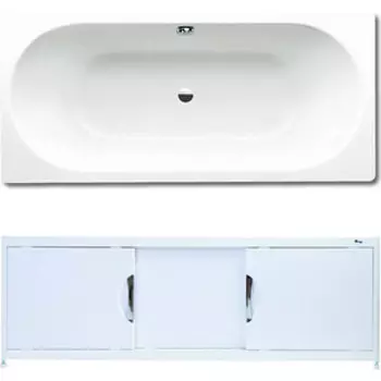 Ванна стальная Kaldewei Classic Duo 110 180х80 с экраном Emmy Малибу и ножками