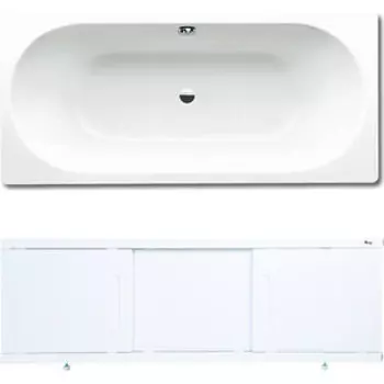 Ванна стальная Kaldewei Classic Duo 110 180х80 с экраном Emmy Соната и ножками