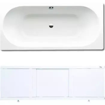 Ванна стальная Kaldewei Classic Duo 110 Easy-Clean 180х80 с экраном Emmy Соната и ножками