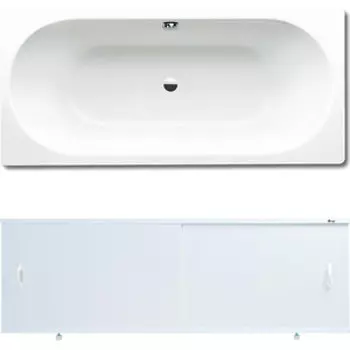 Ванна стальная Kaldewei Classic Duo 110 Easy-Clean 180х80 с экраном Emmy Эко и ножками