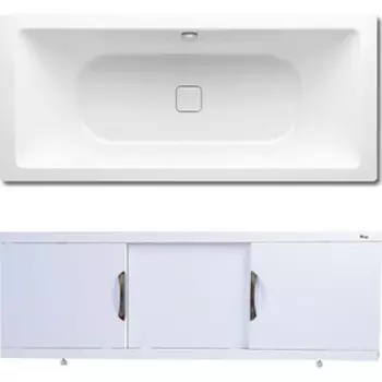 Ванна стальная Kaldewei Conoduo 732 Easy-Clean 170x75 с экраном Emmy Валенсия и ножками