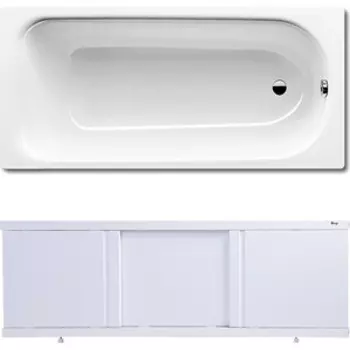 Ванна стальная Kaldewei Eurowa 310-1 150x70 с экраном Emmy Элис и ножками