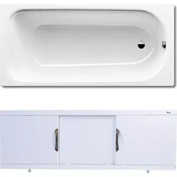 Ванна стальная Kaldewei Eurowa 310-1 150x70 с экраном Emmy Валенсия и ножками