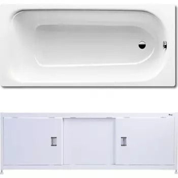 Ванна стальная Kaldewei Eurowa 310-1 150x70 с экраном Emmy Монро и ножками