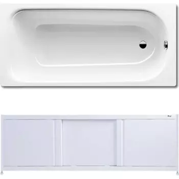 Ванна стальная Kaldewei Eurowa 310-1 150x70 с экраном Emmy Бриз и ножками