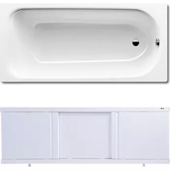 Ванна стальная Kaldewei Eurowa 311-1 160x70 с экраном Emmy Элис и ножками