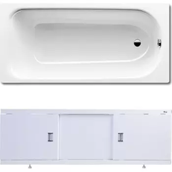 Ванна стальная Kaldewei Eurowa 311-1 160x70 с экраном Emmy Виктория и ножками