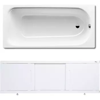 Ванна стальная Kaldewei Eurowa 312-1 170x70 с экраном Emmy Соната и ножками