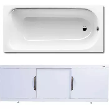 Ванна стальная Kaldewei Eurowa 312-1 170x70 с экраном Emmy Валенсия и ножками