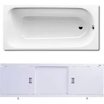 Ванна стальная Kaldewei Eurowa 312-1 170x70 с экраном Emmy Виктория и ножками