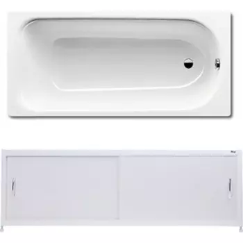 Ванна стальная Kaldewei Eurowa 312-1 170x70 с экраном Emmy Бланка и ножками