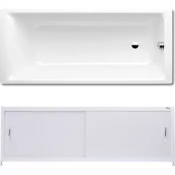 Ванна стальная Kaldewei Puro 652 Easy-Clean 170x75 с экраном Emmy Бланка и ножками