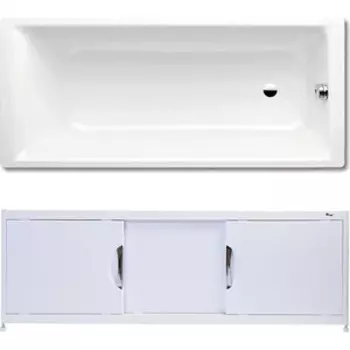 Ванна стальная Kaldewei Puro 652 Easy-Clean 170x75 с экраном Emmy Малибу и ножками