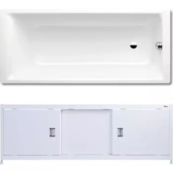 Ванна стальная Kaldewei Puro 652 Easy-Clean 170x75 с экраном Emmy Монро и ножками