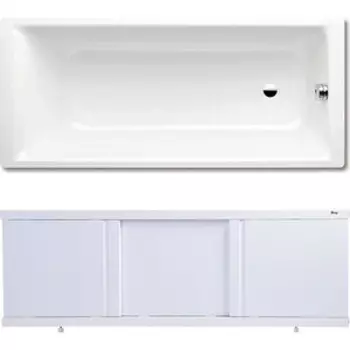 Ванна стальная Kaldewei Puro 652 Easy-Clean 170x75 с экраном Emmy Элис и ножками