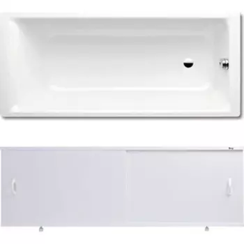 Ванна стальная Kaldewei Puro 652 Easy-Clean 170x75 с экраном Emmy Эко и ножками