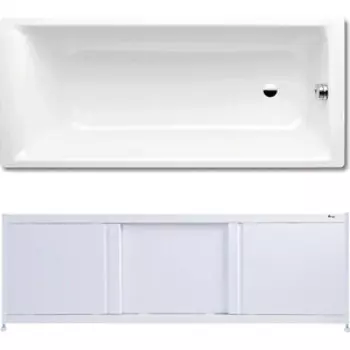 Ванна стальная Kaldewei Puro 652 Easy-Clean 170x75 с экраном Emmy Бриз и ножками