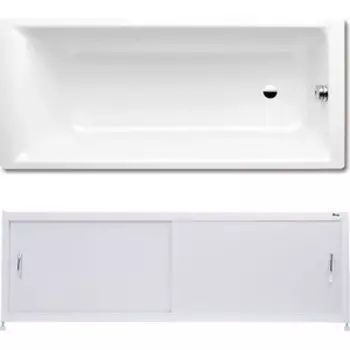 Ванна стальная Kaldewei Puro 653 180x80 с экраном Emmy Бланка и ножками