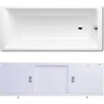 Ванна стальная Kaldewei Puro 653 180x80 с экраном Emmy Виктория и ножками