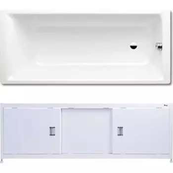 Ванна стальная Kaldewei Puro 653 180x80 с экраном Emmy Монро и ножками