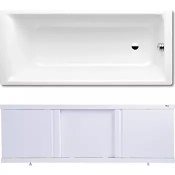 Ванна стальная Kaldewei Puro 653 180x80 с экраном Emmy Элис и ножками