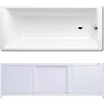 Ванна стальная Kaldewei Puro 653 180x80 с экраном Emmy Бриз и ножками