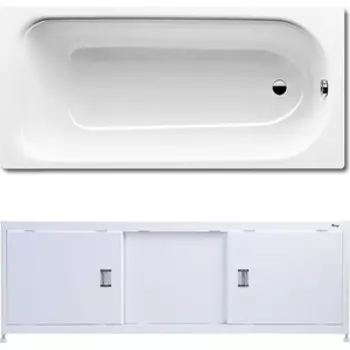 Ванна стальная Kaldewei Saniform Plus 360-1 140x70 с экраном Emmy Монро и ножками