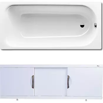 Ванна стальная Kaldewei Saniform Plus 361-1 150x70 с экраном Emmy Валенсия и ножками