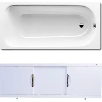 Ванна стальная Kaldewei Saniform Plus 371-1 170x73x41 с экраном Emmy Валенсия и ножками