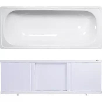 Ванна стальная ВИЗ Antika 120x70 с экраном Emmy Элис и ножками, белая орхидея