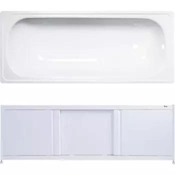 Ванна стальная ВИЗ Antika 160x70 с экраном Emmy Бриз и ножками, белая орхидея