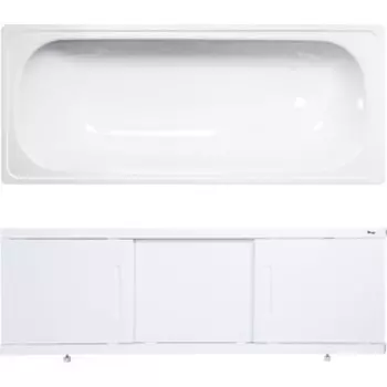 Ванна стальная ВИЗ Antika 160x70 с экраном Emmy Соната и ножками, белая орхидея