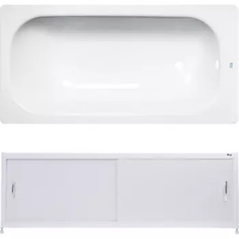 Ванна стальная ВИЗ Donna Vanna 140x70 с экраном Emmy Бланка и ножками, белая орхидея