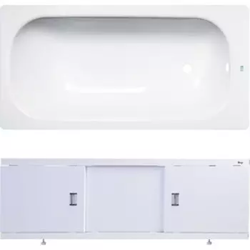 Ванна стальная ВИЗ Donna Vanna 140x70 с экраном Emmy Виктория и ножками, белая орхидея