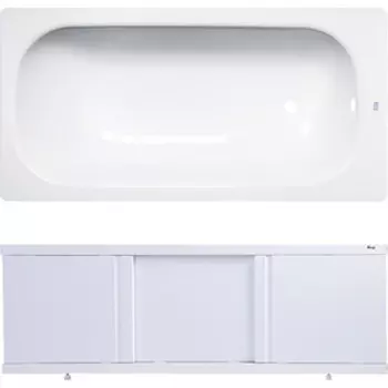 Ванна стальная ВИЗ Donna Vanna 140x70 с экраном Emmy Элис и ножками, белая орхидея